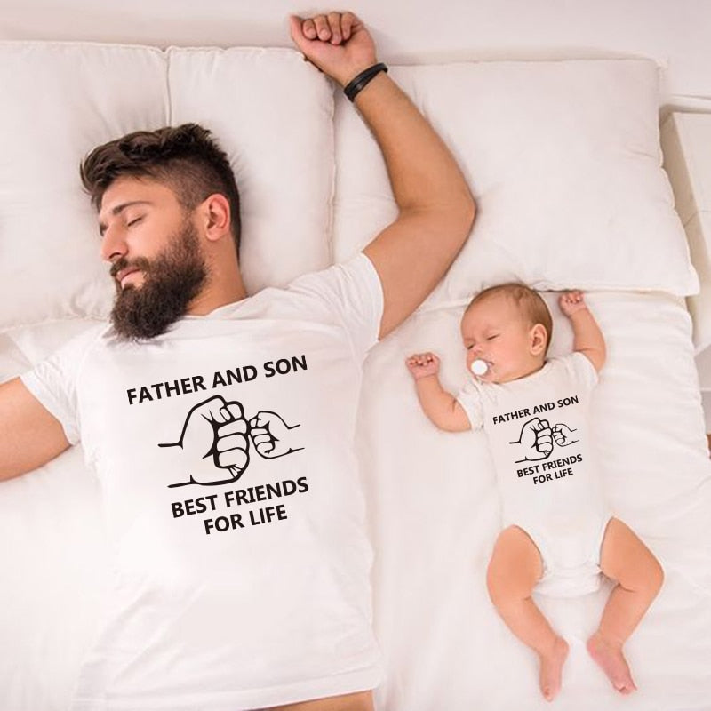 Father and Son Best Friends for Life Cotton Dad T-shirt