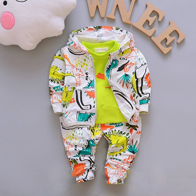 Autumn Casual Outfits Toddler Suits Coat + T-shirt + Pants