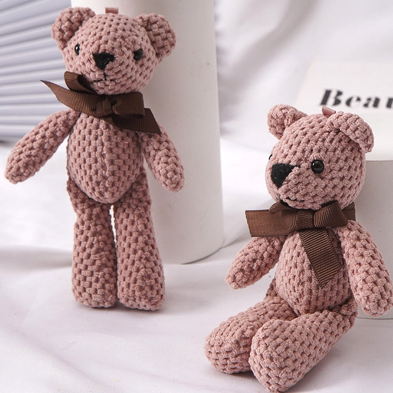 15CM Bear Stuffed Plush Toys Baby Cute Dress Key pendant