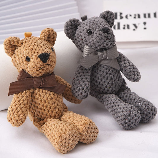 15CM Bear Stuffed Plush Toys Baby Cute Dress Key pendant